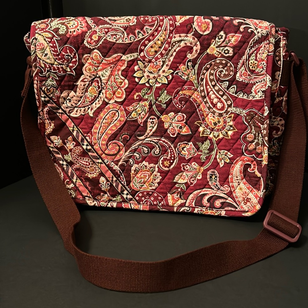 Vera Bradley Burgundy Paisley Messenger Bag